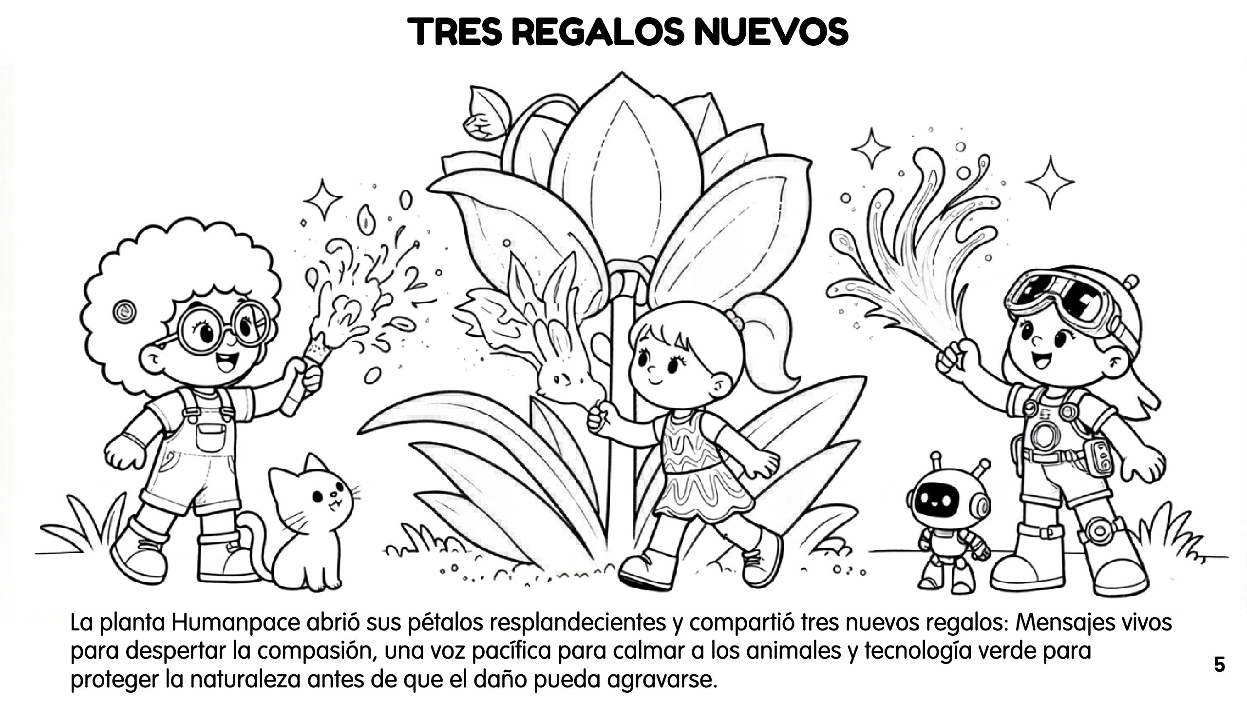 ESPAÑOL LIBRO 2 - Humanpace Girls - Libro de cuentos para colorear - Rayo Azul - Imagen 2
