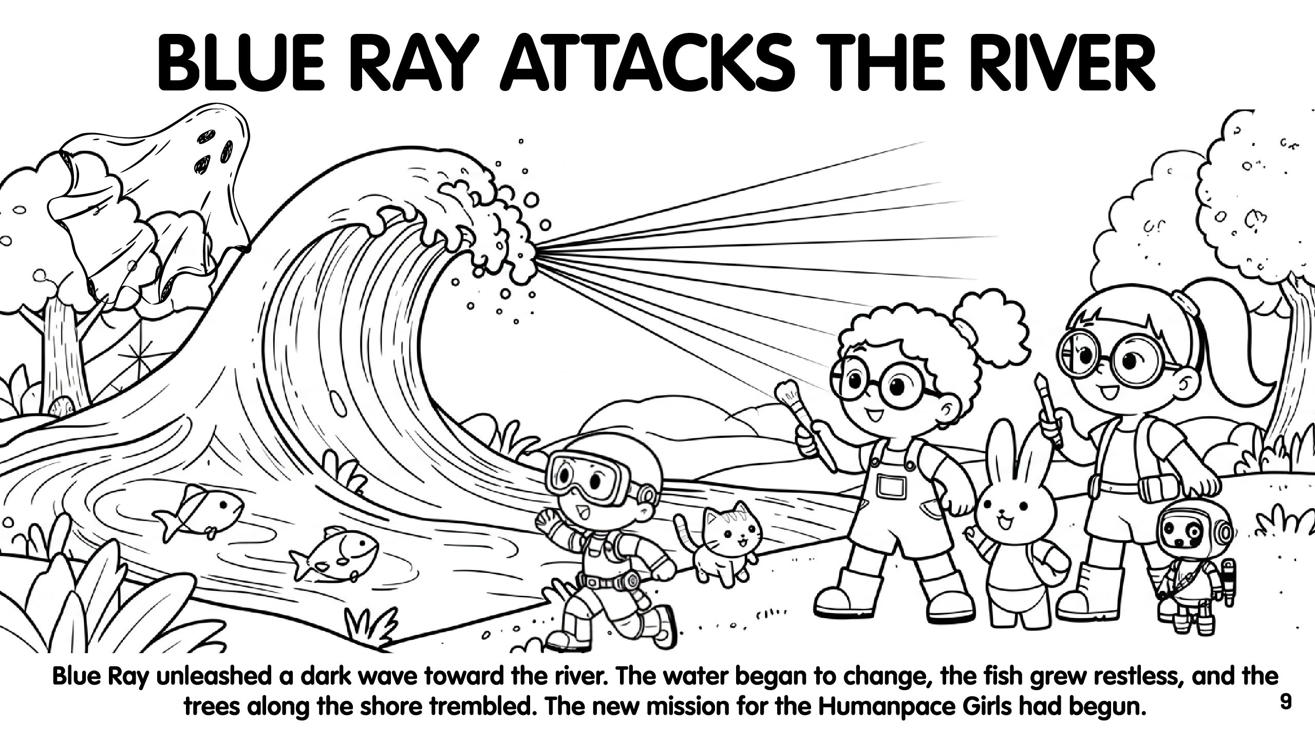 ENGLISH BOOK 2 - Humanpace Girls - Coloring Storybook - Blue Ray - Imagen 3