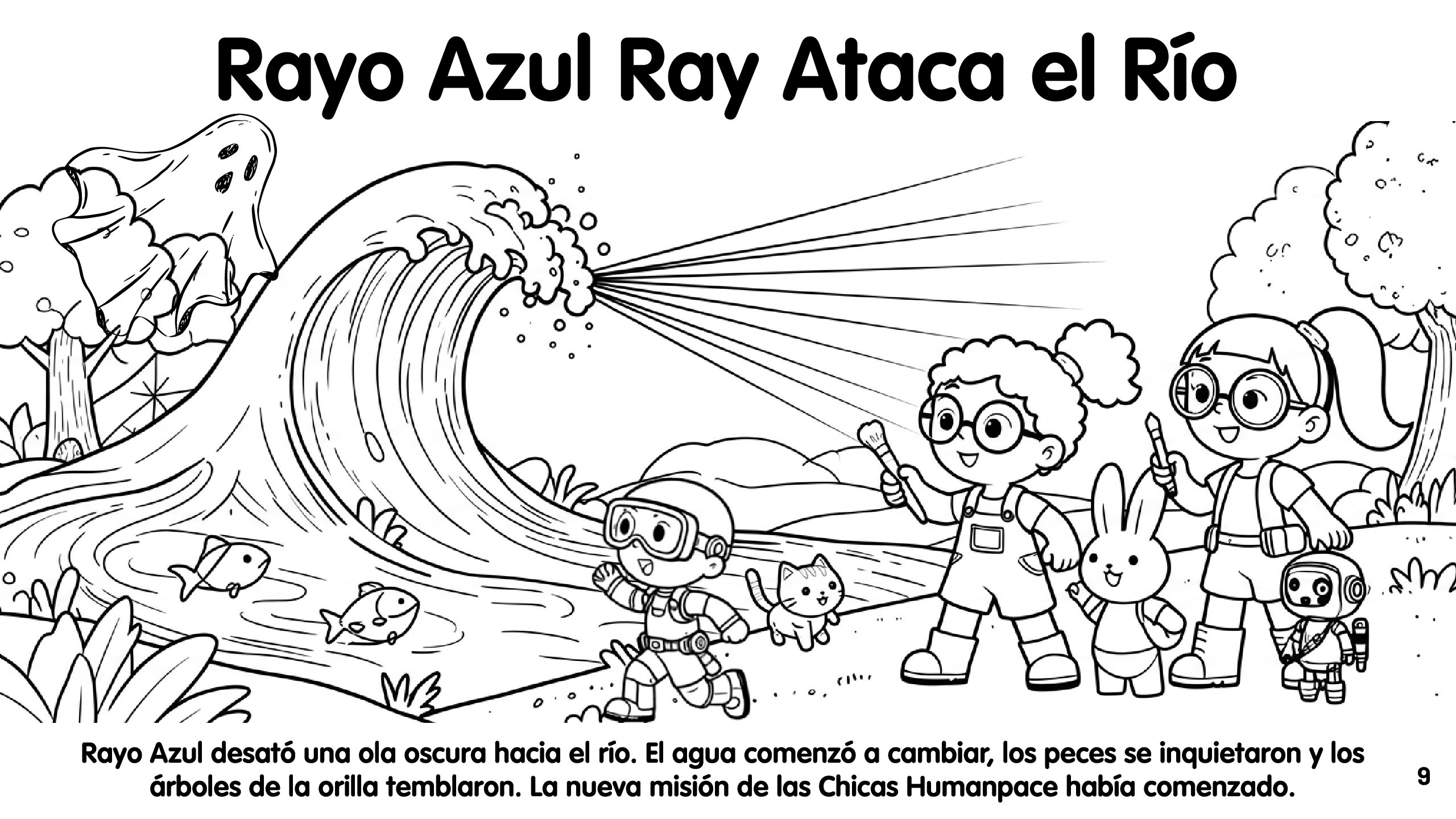 ESPAÑOL LIBRO 2 - Humanpace Girls - Libro de cuentos para colorear - Rayo Azul - Imagen 3