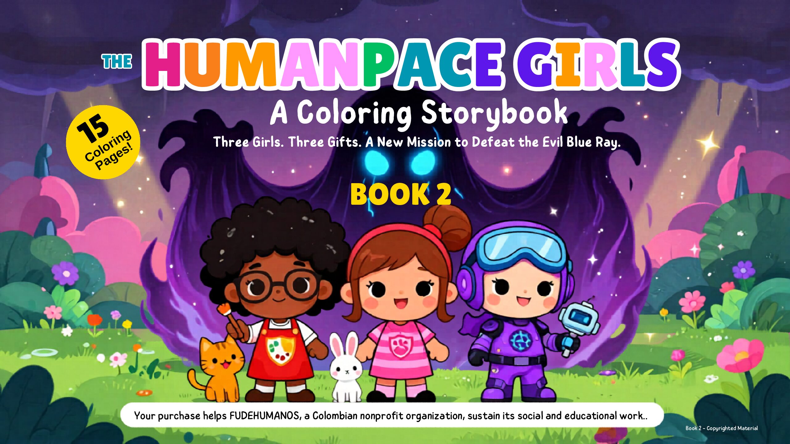 ENGLISH BOOK 2 - Humanpace Girls - Coloring Storybook - Blue Ray
